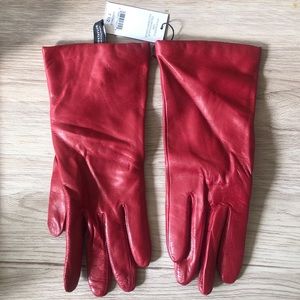 Leather cashmere lined gloves